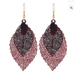 Layered Metal Leaf Earrings